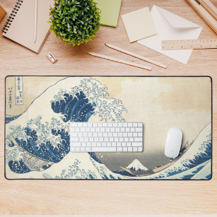 die große Welle Berg Fuji Malerei japanischen Kuns Schreibtischunterlage