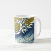 Die große Welle (blaue und goldene japanische Kuns Kaffeetasse (VorderseiteRechts)