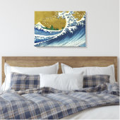 Die große Welle (blaue und goldene japanische Kuns Leinwanddruck (Insitu (Schlafzimmer))