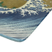 Die große Welle (blaue und goldene japanische Kuns Schneidebrett (Ecke)