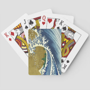 Die große Welle (blaue und goldene japanische Kuns Spielkarten