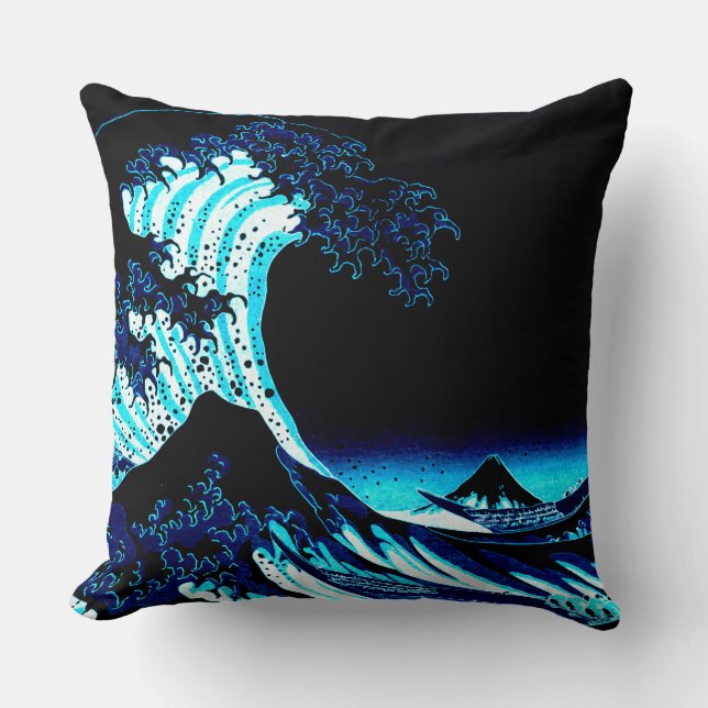 Die Große Welle Deep Blue Kissen (Vorderseite)