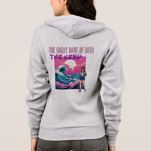 Die große Welle der Daten Hoodie (Rückseite)