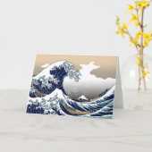 Die große Welle der Grußkarte von Kanagawa Karte (Gelbe Blume)