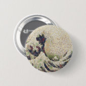 Die große Welle der Honeydew Melon Kunsthandwerk Button (Vorne & Hinten)