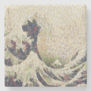 Die große Welle der Honeydew Melon Kunsthandwerk Steinuntersetzer
