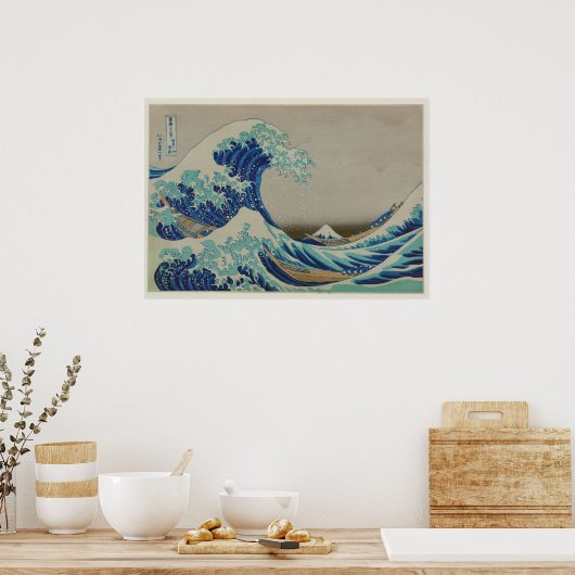 Die große Welle der japanischen Holzschnitt-Kunst Poster (Küche)