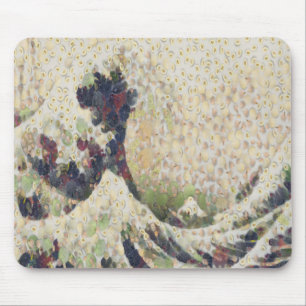 Die große Welle des Honigmelonen-Feinspasskunstwer Mousepad