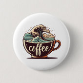 Die große Welle des Kaffees Button (Vorderseite)