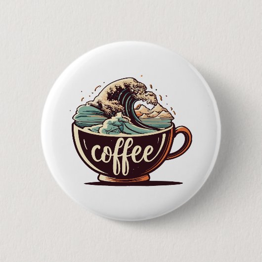 Die große Welle des Kaffees Button (Vorderseite)