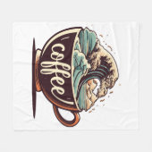 Die große Welle des Kaffees Fleecedecke (Vorderseite (Horizontal))
