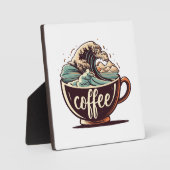 Die große Welle des Kaffees Fotoplatte (Vorderseite)