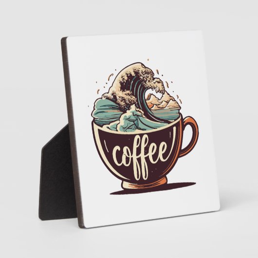 Die große Welle des Kaffees Fotoplatte (Vorderseite)