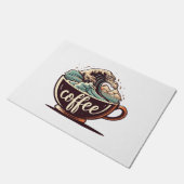 Die große Welle des Kaffees Fußmatte (Schrägansicht)