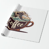Die große Welle des Kaffees Geschenkpapier (Ungerollt)