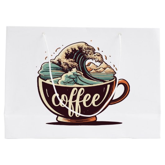 Die große Welle des Kaffees Geschenktüte (Rückseite)