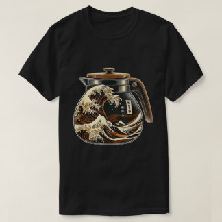 Die große Welle des Kaffees Japanisch I Liebe Kaff T-Shirt
