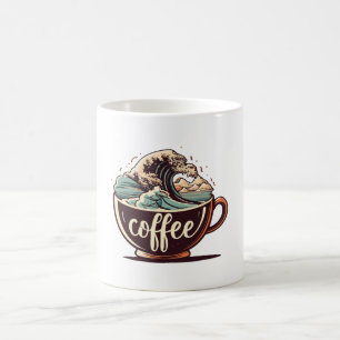 Die große Welle des Kaffees Kaffeetasse