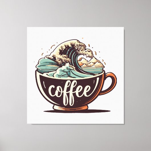 Die große Welle des Kaffees Leinwanddruck (Vorderseite)