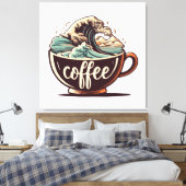 Die große Welle des Kaffees Leinwanddruck (Insitu (Schlafzimmer))