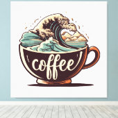 Die große Welle des Kaffees Leinwanddruck (Insitu (Holzboden))