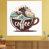 Die große Welle des Kaffees Leinwanddruck (Insitu (Wohnzimmer))