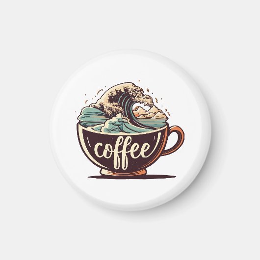 Die große Welle des Kaffees Magnet (Vorne)