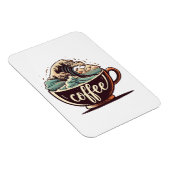 Die große Welle des Kaffees Magnet (Rechte Seite)