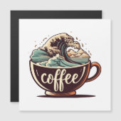 Die große Welle des Kaffees Magnetkarte (Vorne/Hinten)