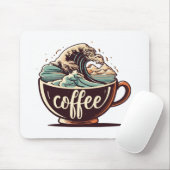Die große Welle des Kaffees Mousepad (Mit Mouse)