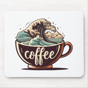 Die große Welle des Kaffees Mousepad