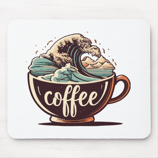 Die große Welle des Kaffees Mousepad (Vorne)