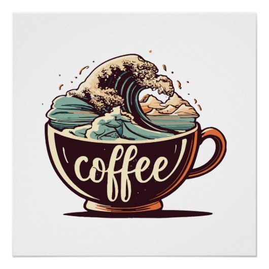 Die große Welle des Kaffees Poster (Vorderseite)