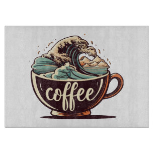 Die große Welle des Kaffees Schneidebrett