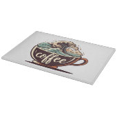 Die große Welle des Kaffees Schneidebrett (Ecke)