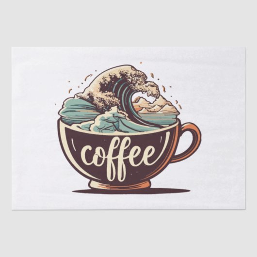 Die große Welle des Kaffees Seidenpapier (Vorderseite)