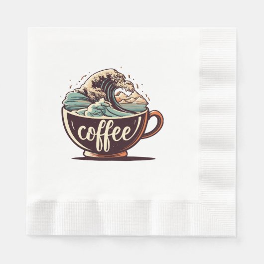 Die große Welle des Kaffees Serviette (Vorderseite)