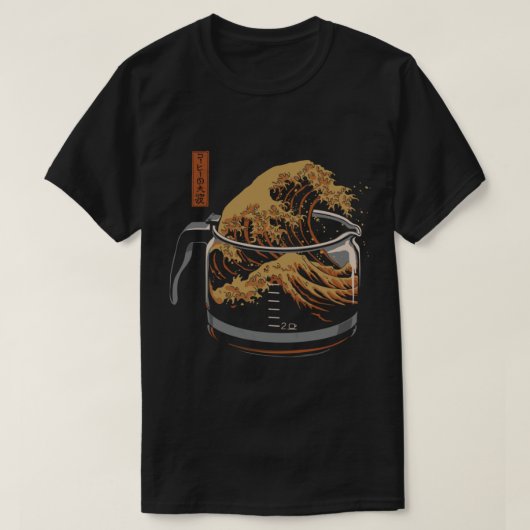Die große Welle des Kaffees T-Shirt (Design vorne)