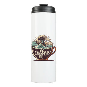 Die große Welle des Kaffees Thermosbecher