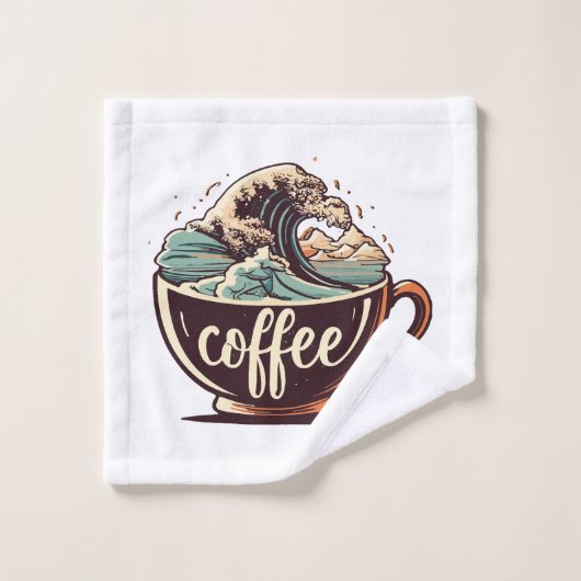 Die große Welle des Kaffees Waschlappen (Waschlappen)