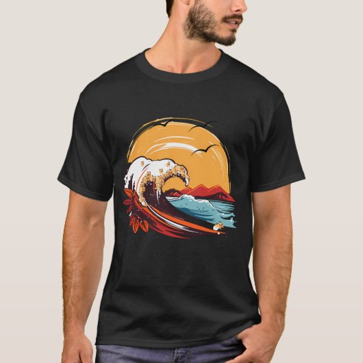 Die große Welle des Mops T-Shirt (Vorderseite)