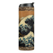 Die große Welle des Vintagen japanischen Künstlers Thermosbecher (Nach links gedreht)