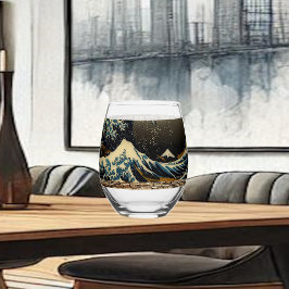 Die große Welle des Vintagen japanischen Künstlers Weinglas Ohne Stiel