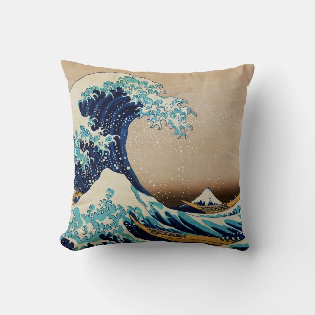 Die große Welle durch Hokusai Japaner Kissen (Vorderseite)