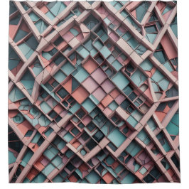 Die große Welle eines Pastelllabyrinths. Duschvorhang