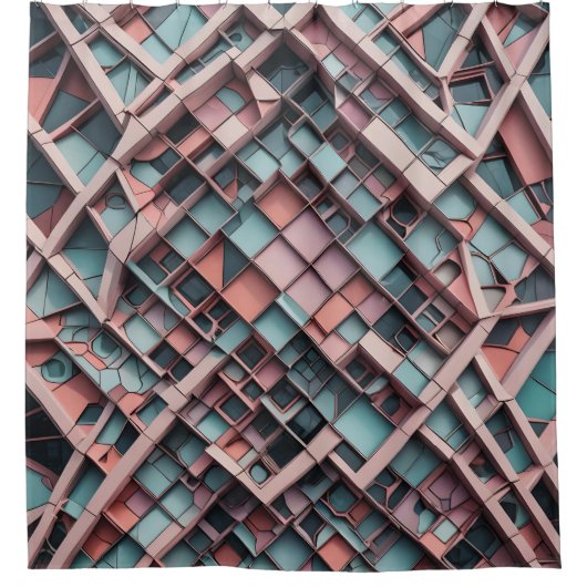 Die große Welle eines Pastelllabyrinths. Duschvorhang (Vorderseite)