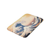 Die große Welle - japanische Kunst Badematte (Schrägansicht)