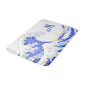 Die große Welle - japanische Kunst Badematte (Schrägansicht)