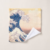 Die große Welle - japanische Kunst Badhandtuch Set (Waschlappen)