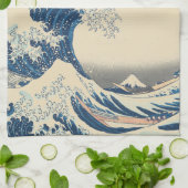 Die große Welle - japanische Kunst Geschirrtuch (Gefaltet)
